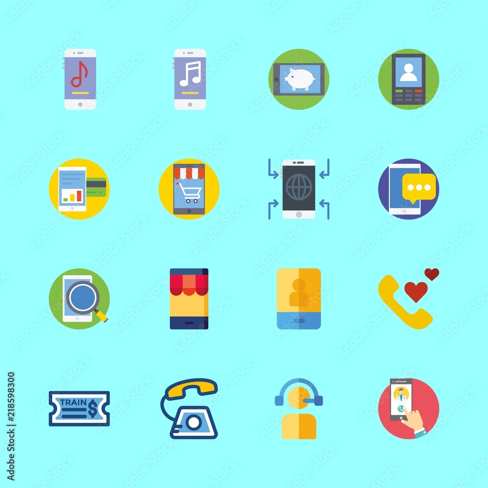 16 telephone icons set 16 telephone icons set