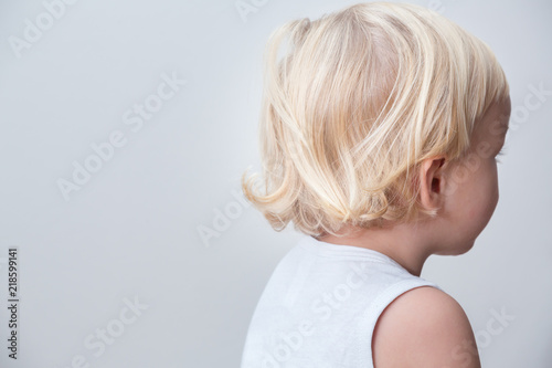 Beautiful blond hair of a little child