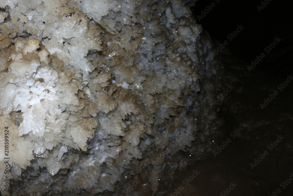 Beautiful crystals of karst cave Beautiful crystals of karst cave