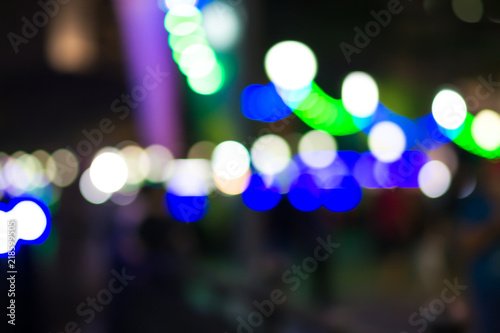 City, street, night defocused, light & blur bokeh. Colorful & dark background.