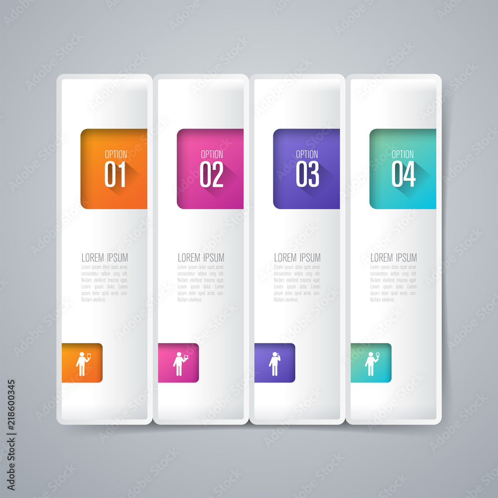 Infographics design vector and business icons with 4 options. Infographics design vector and business icons with 4 options.