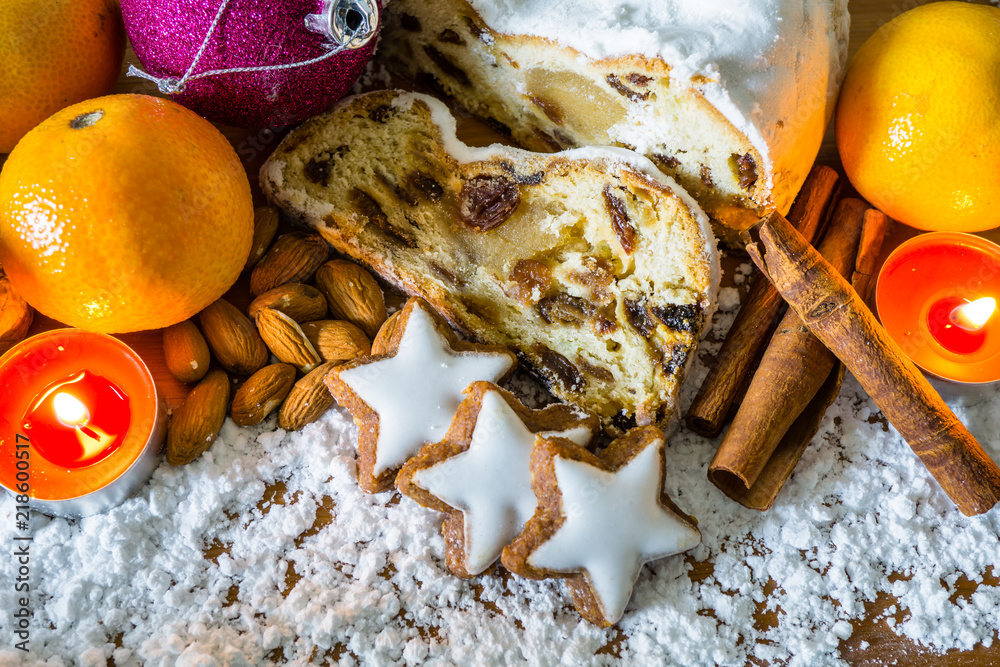 Advent Weihnachten deko dekoration mandeln zimtsten kerze walnuss ...