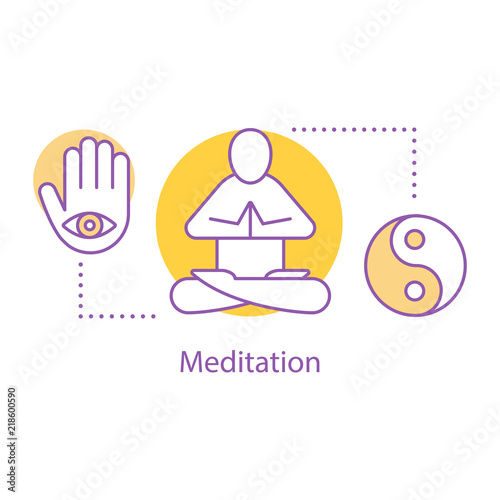 Meditation concept icon