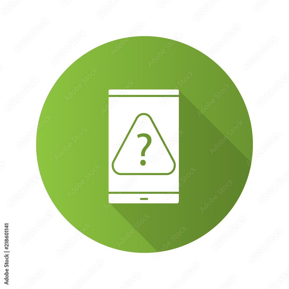 Smartphone FAQ flat design long shadow glyph icon Smartphone FAQ flat design long shadow glyph icon
