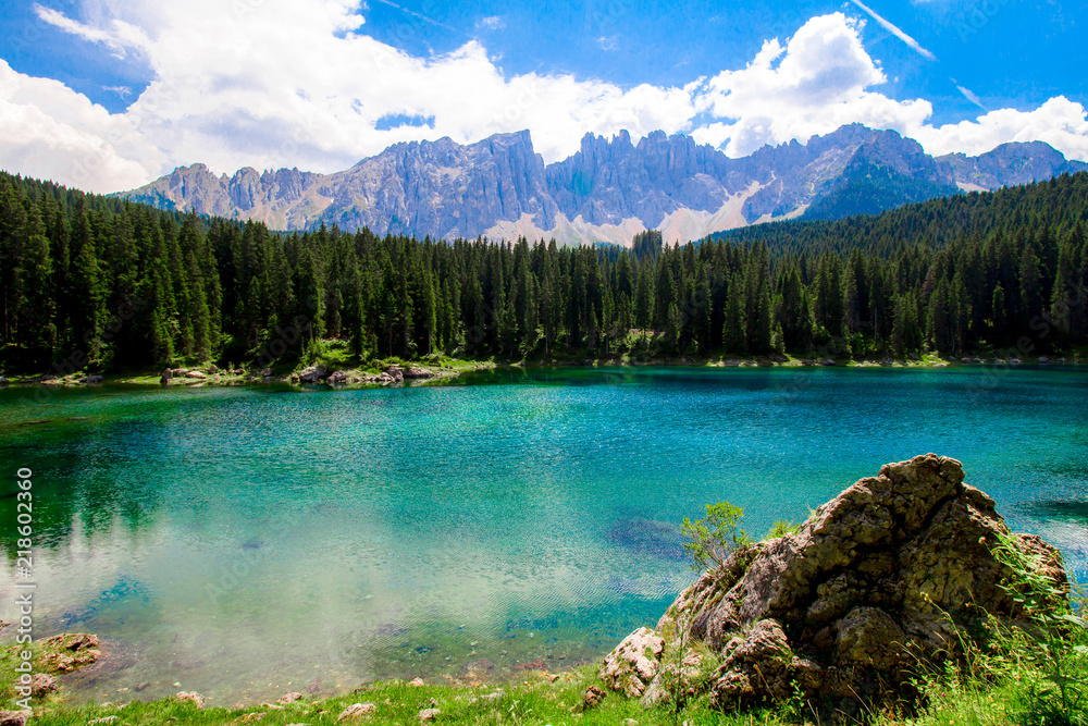 The Karersee, a lake in the Italian Dolomites