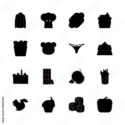 eat icons set. brown, nose, party and susi graphic works