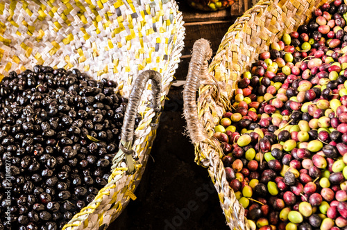 Olives in market photo