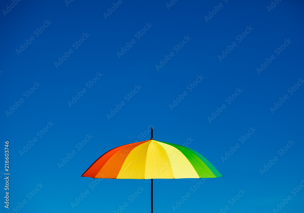 Umbrella againts blue sky