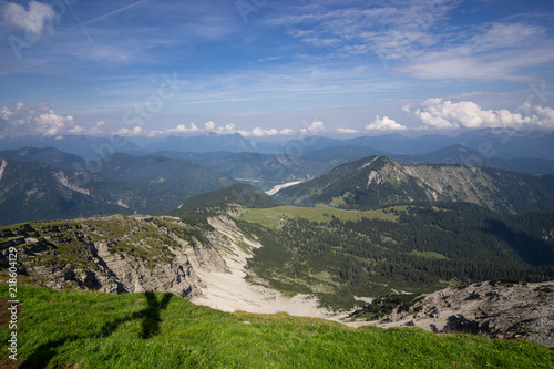 view in the mountains with clouds