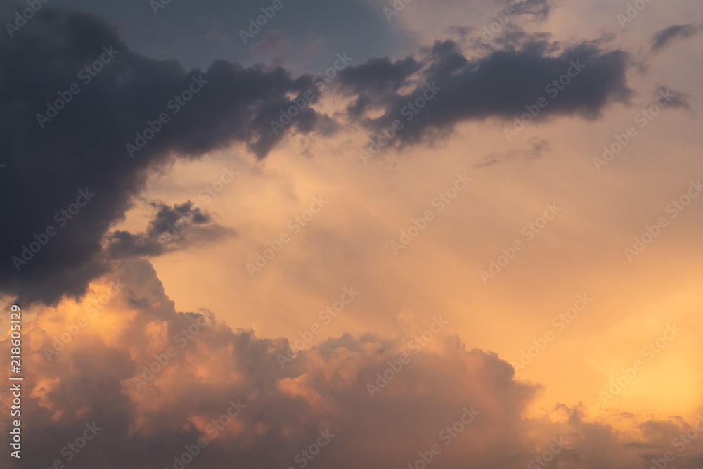 Dramatic clouds sunset 