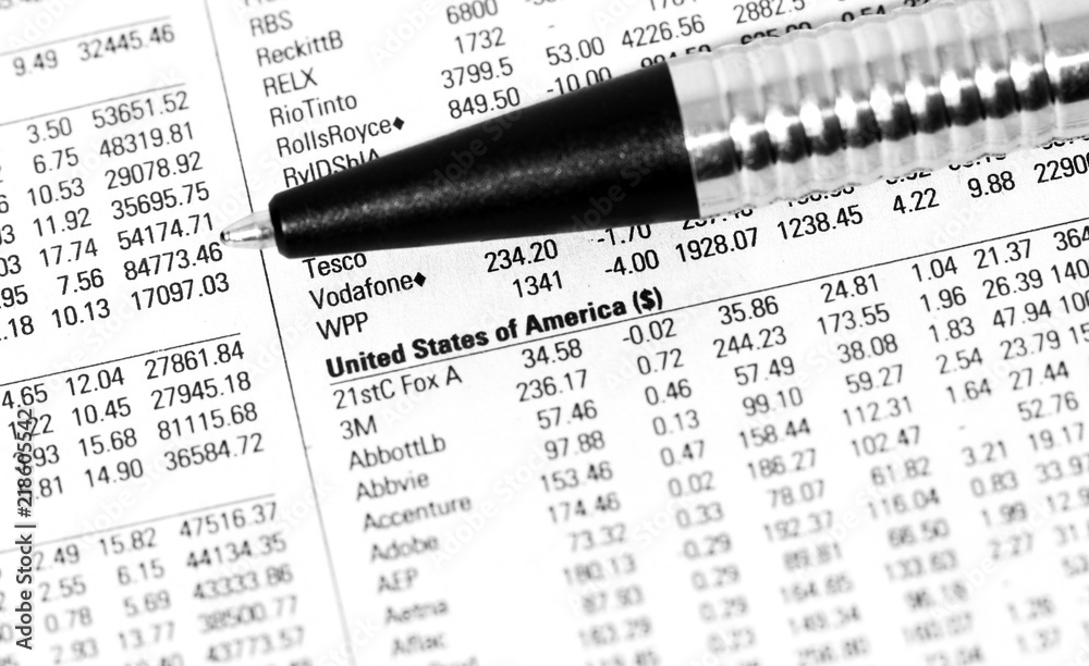 US stock index financial paper US stock index financial paper