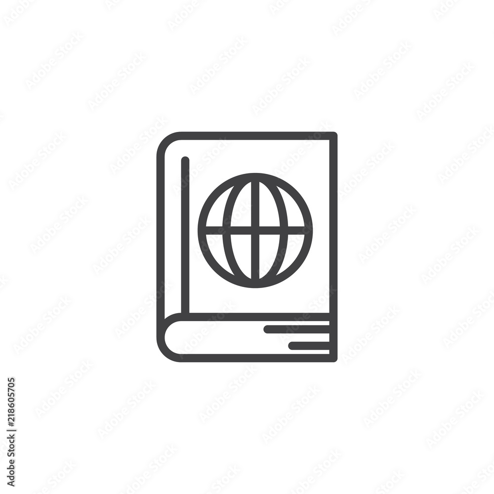 Map book outline icon. linear style sign for mobile concept and web design. World guide book simple line vector icon. Symbol, logo illustration. Pixel perfect vector graphics Map book outline icon. linear style sign for mobile concept and web design. World guide book simple line vector icon. Symbol, logo illustration. Pixel perfect vector graphics
