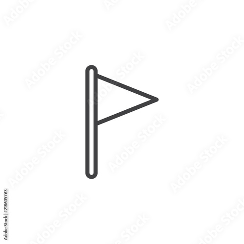Flag outline icon. linear style sign for mobile concept and web design. Triangular flag simple line vector icon. Symbol, logo illustration. Pixel perfect vector graphics