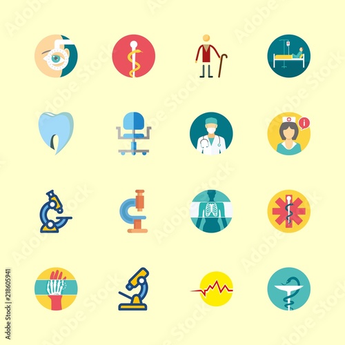 16 hospital icons set