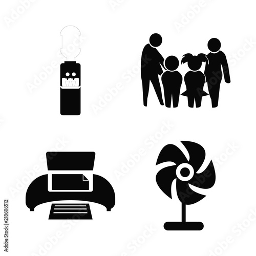 nature vector icons set. watery, blower, family and pr nter in this set