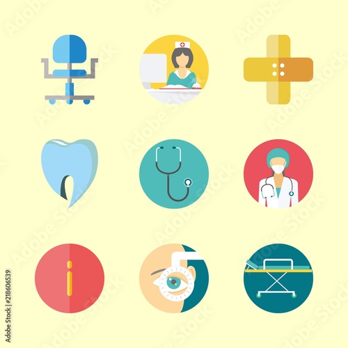 9 hospital icons set
