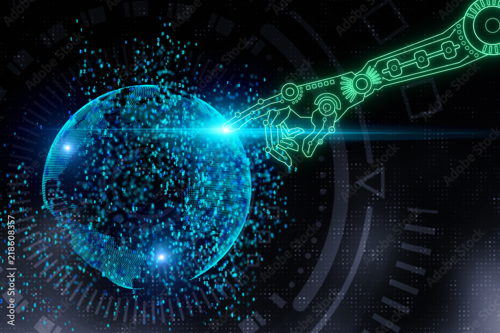 Obraz premium Global business and media concept