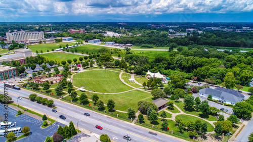 Aerial of Barnet Park in Spartanburg South Carolina SC