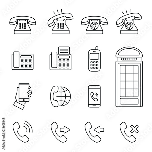 Phone and communication related icons photo