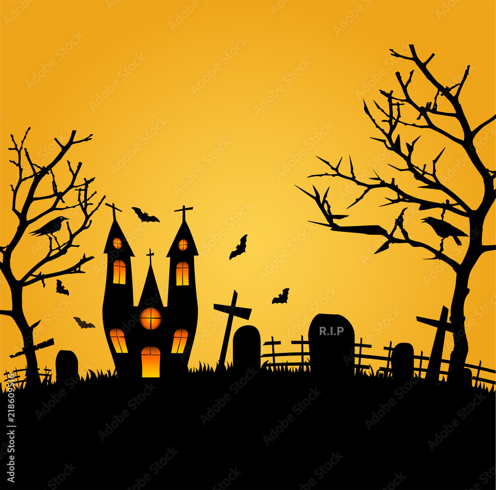 Happy Halloween background. Vector illustration.