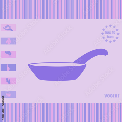 Frying pan vector icon.
