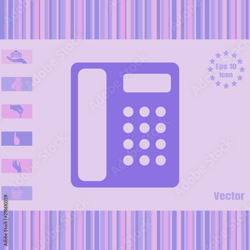 stationary phone vector icon.