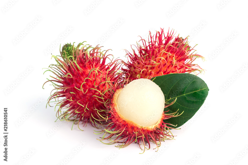 fresh rambutan on white background fresh rambutan on white background