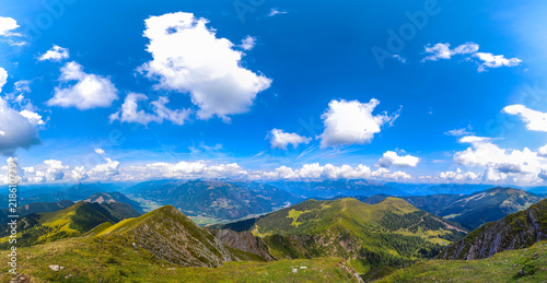 Landscape Panorama From Latschur 2.236m In Carinthia Austria