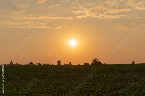 Sonnenuntergang bei einem Feld