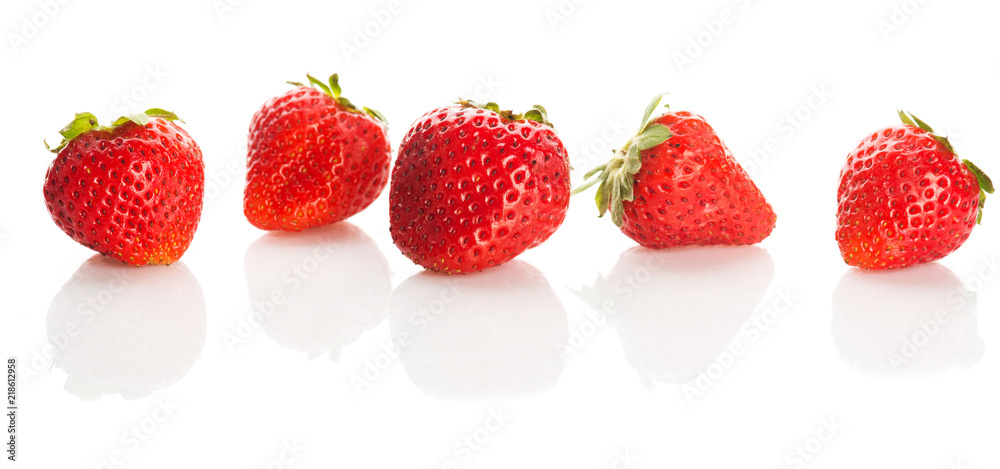 Many ripe red strawberries