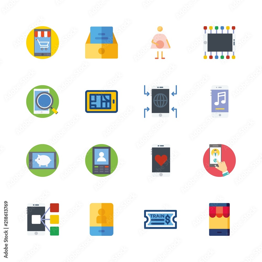 telephone icons set. ticket, speaking, women and abdomen graphic works telephone icons set. ticket, speaking, women and abdomen graphic works