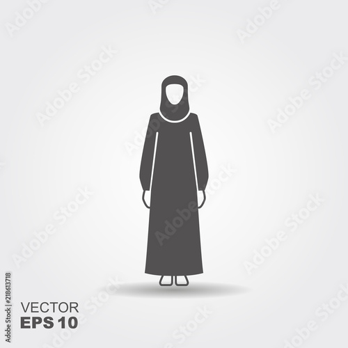 Arab woman wearing a traditional black Arabic dress