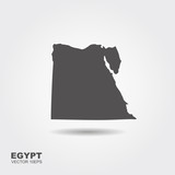 Map of Egypt in gray on a white background