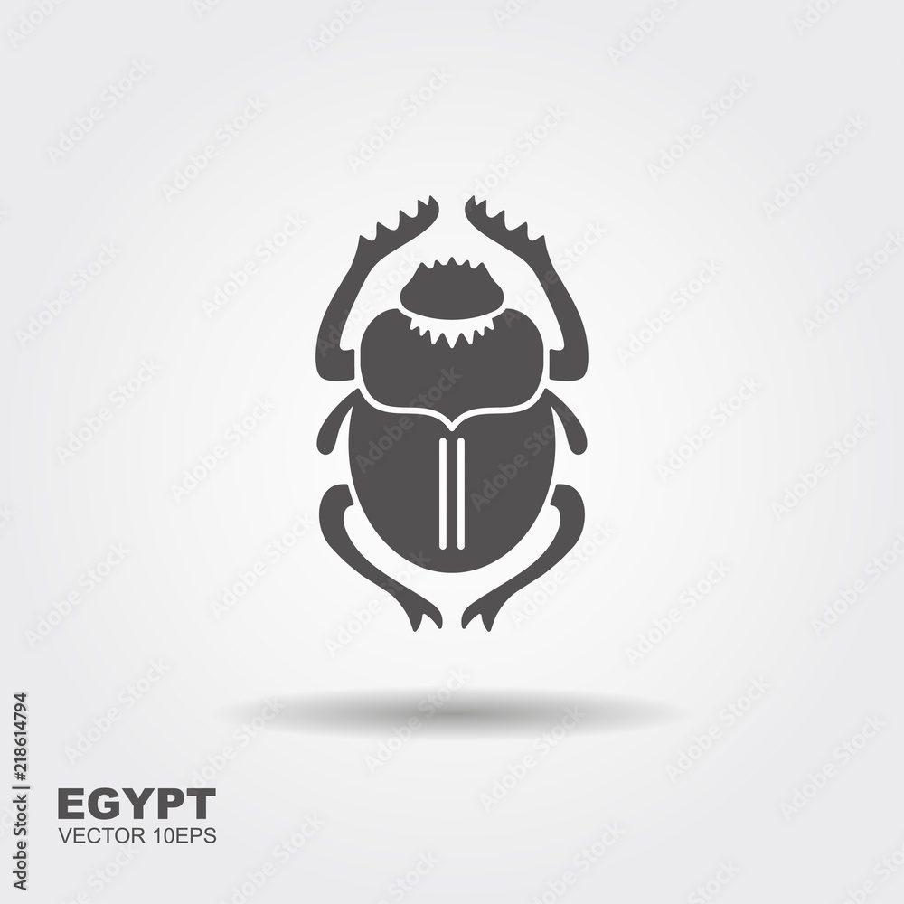 Obraz premium Vector Scarab Beetle. Ancient Egypt. Flat icon