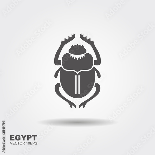 Vector Scarab Beetle. Ancient Egypt. Flat icon