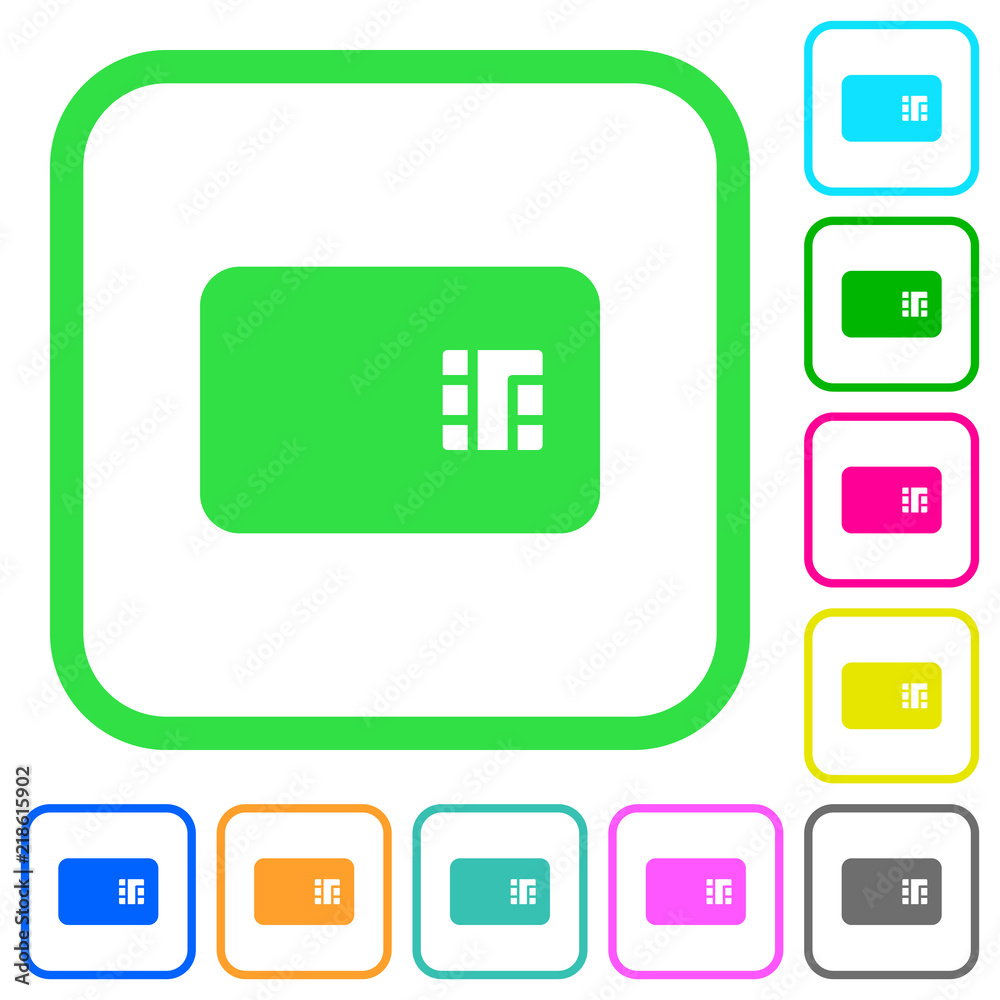 Chip card vivid colored flat icons Chip card vivid colored flat icons