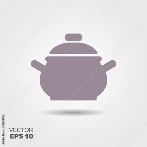 Cooking pan icon vector, filled flat sign, solid pictogram isolated on white.