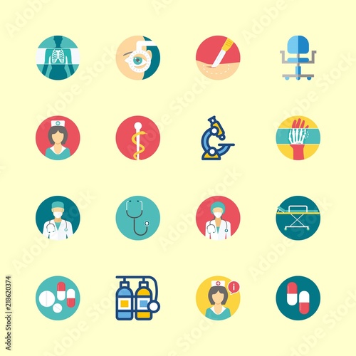 16 hospital icons set