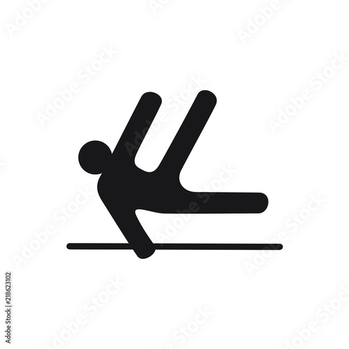 gymnastics black logo symbol gymnast with crossbeam on white background athletics