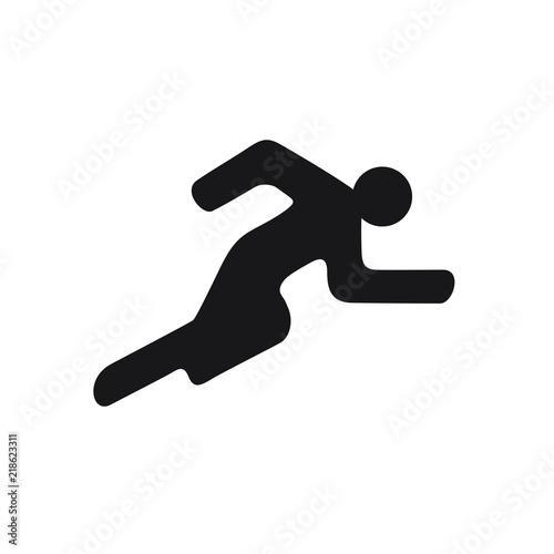 Running black logo symbol runner on white background Athletics