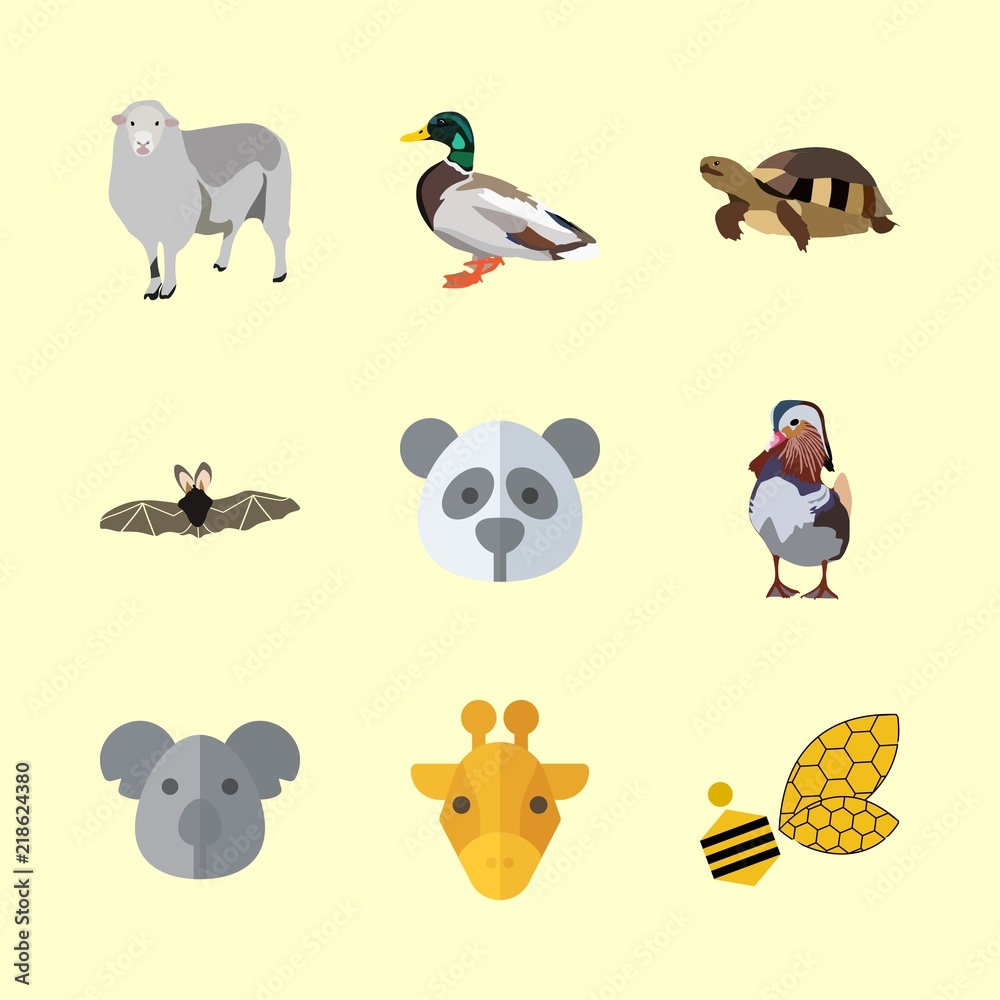 Naklejka premium 9 animal icons set