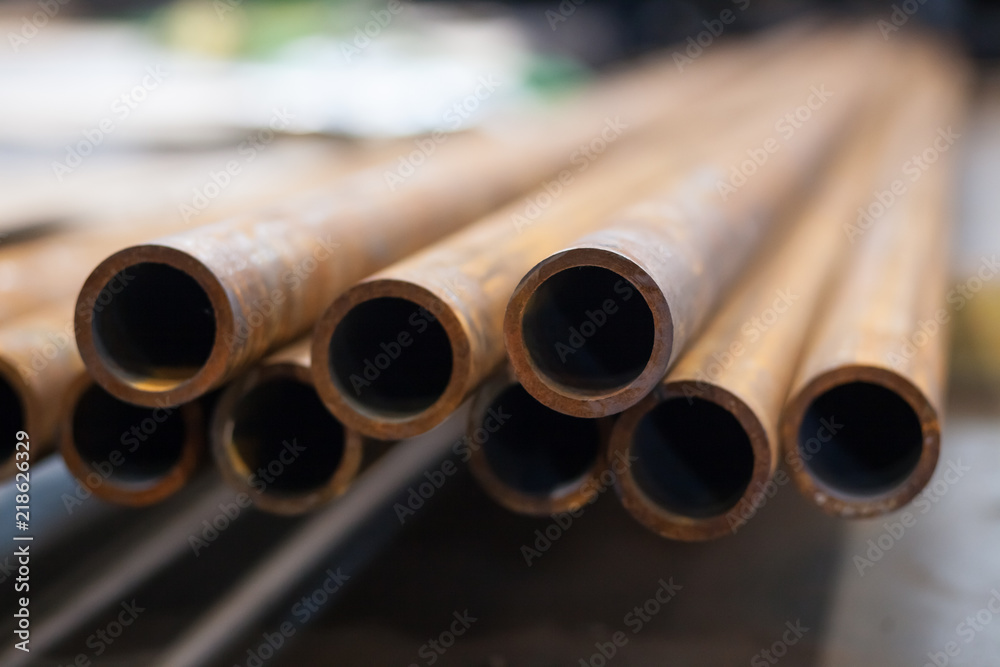 rusty Metal pipes in stock rusty Metal pipes in stock