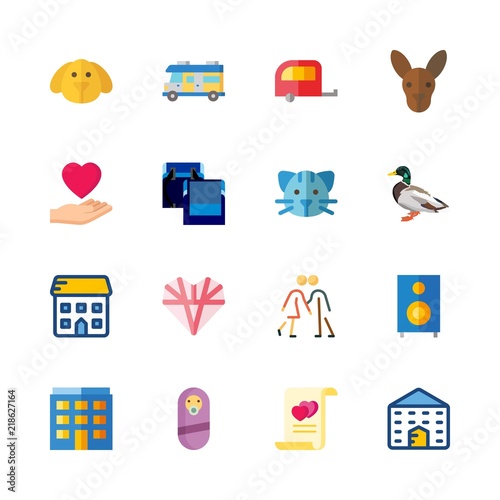 family icons set. marsupial, man, wallaby and copyspace graphic works