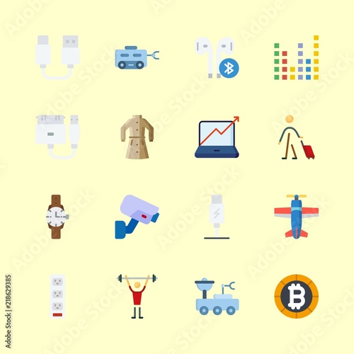 16 technology icons set