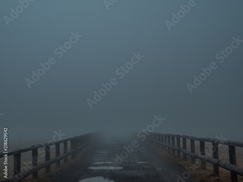 It is a mysterious piece that you can not see ahead in the fog. I feel a sense of terror and unknown encounters. The place is the Utsukushigahara Plateau of Japan. photo