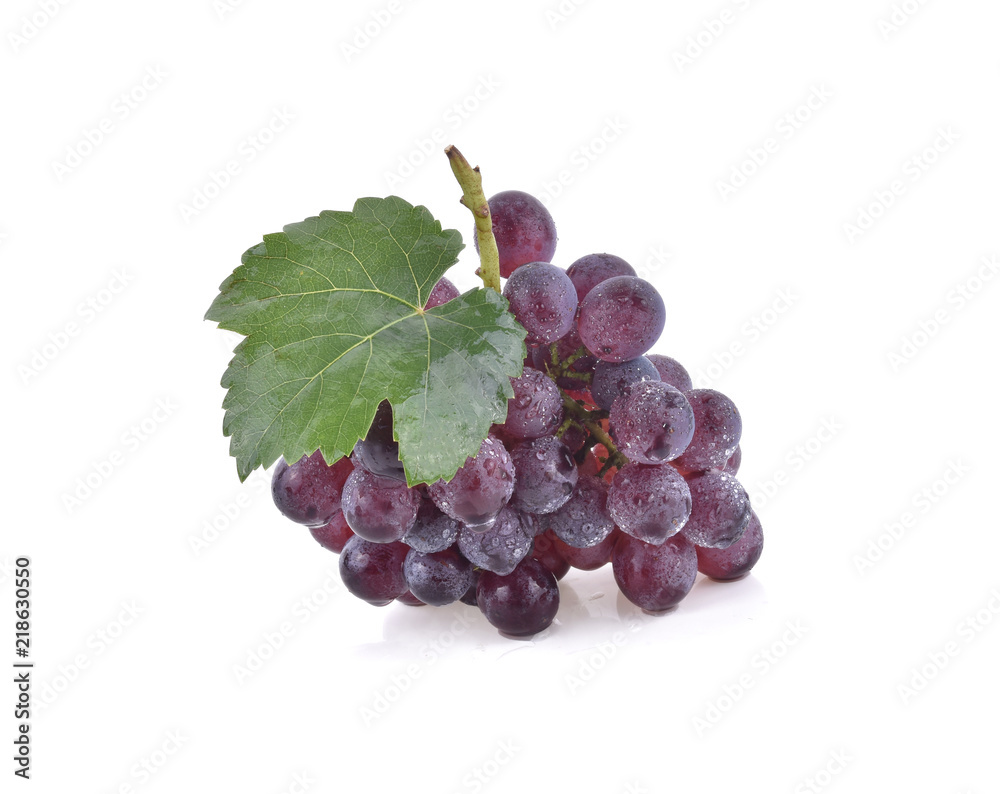 Fototapeta premium Grapes with drop of water isolated on white background.