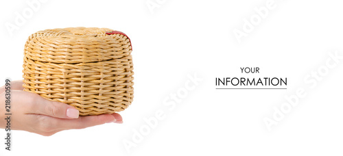 Casket of a vine in a hand pattern on a white background isolation photo