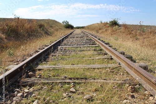 abandoned and forgotten train track without trains