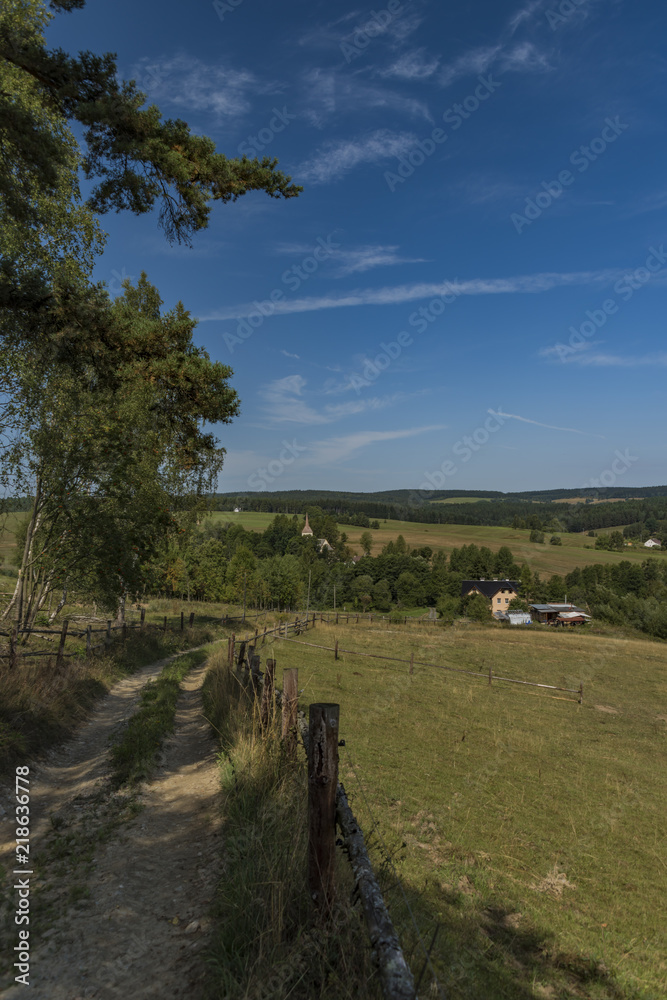 Pasture land near Kraslice town in west Bohemia
