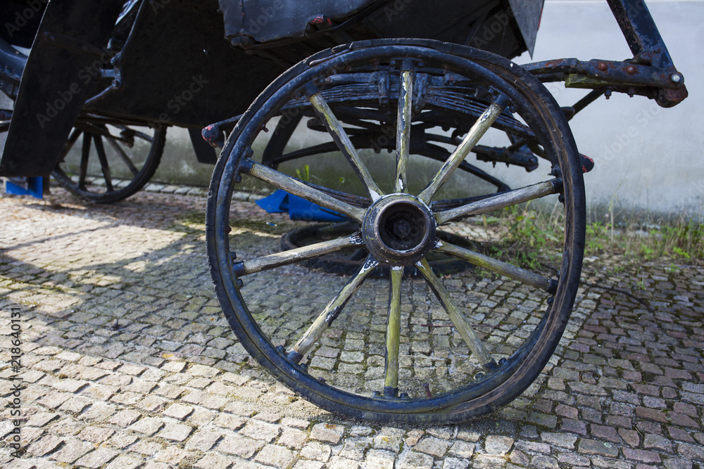 Old metal wheel from the carriage